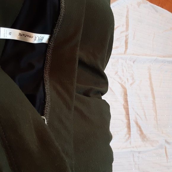 Olive Green Strapless Tube Top Dress. - Picture 2 of 2